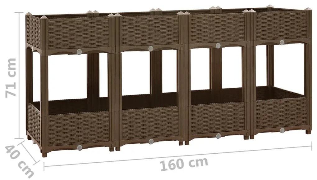 vidaXL Ζαρντινιέρα 160 x 40 x 71 εκ. από Πολυπροπυλένιο