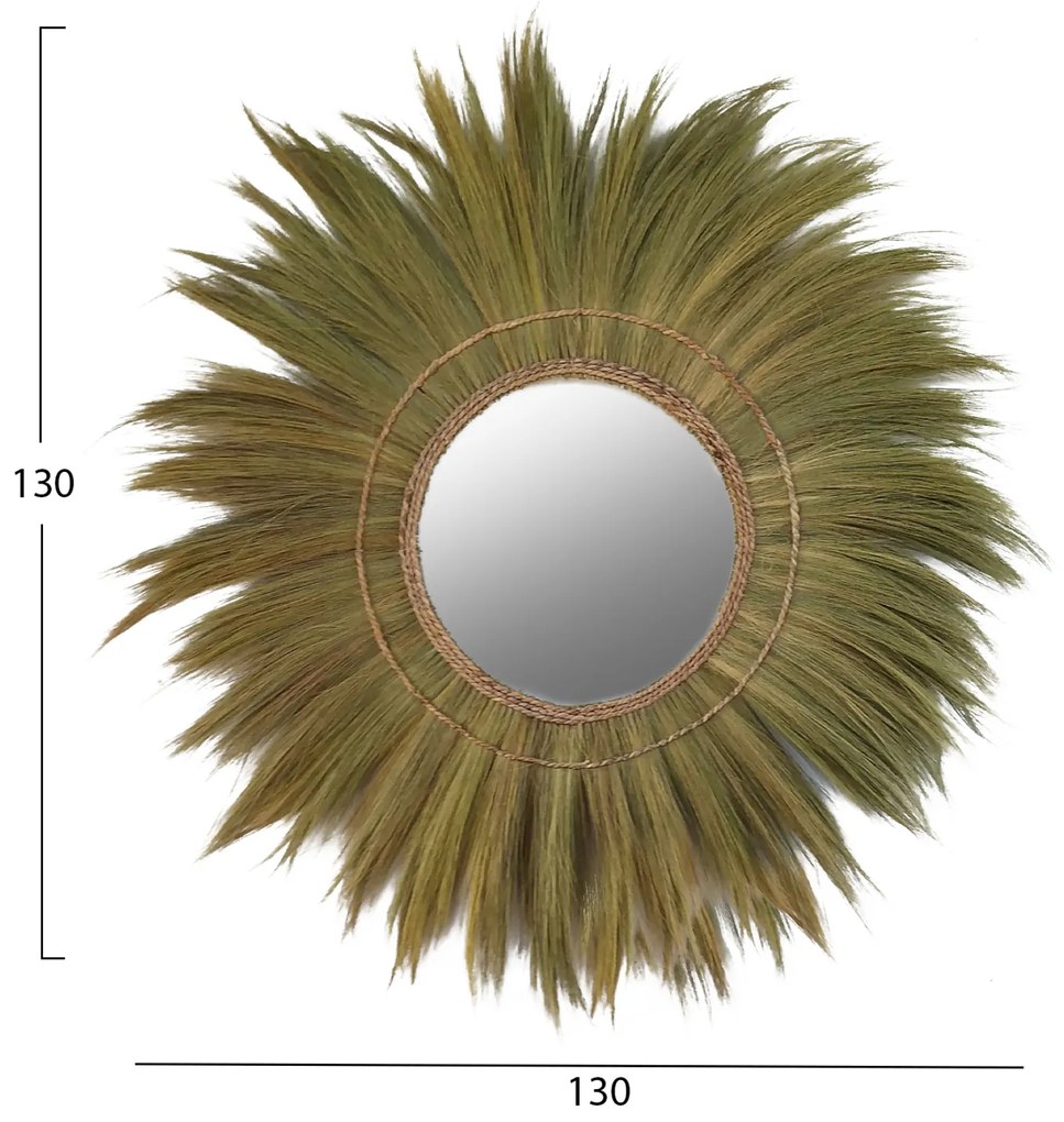ΚΑΘΡΕΠΤΗΣ ΤΟΙΧΟY ΣΤΡΟΓΓΥΛΟΣ ΠΛΑΙΣΙΟ ΙΝΕΣ ΜΠΑΝΑΝΑΣ ΣΕ ΦΥΣΙΚΟ 130x4x130Υεκ.HM7734 - HM7734
