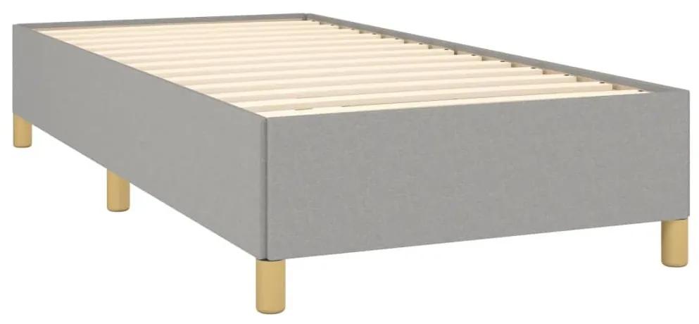 Κρεβάτι Boxspring με Στρώμα Ανοιχτό Γκρι 90x190 εκ. Υφασμάτινο - Γκρι