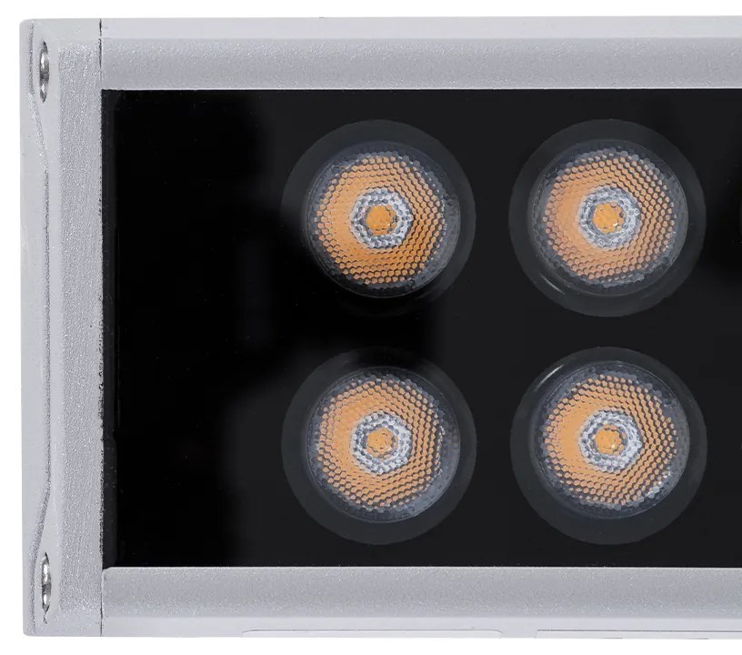 GloboStar WASHER-GAIA 90215 Μπάρα Φωτισμού Wall Washer LED 144W 12960lm 10° DC 24V Αδιάβροχο IP67 L100 x W7.3 x H4.3cm Θερμό Λευκό 2700K - Ασημί - 3 Years Warranty - 90215