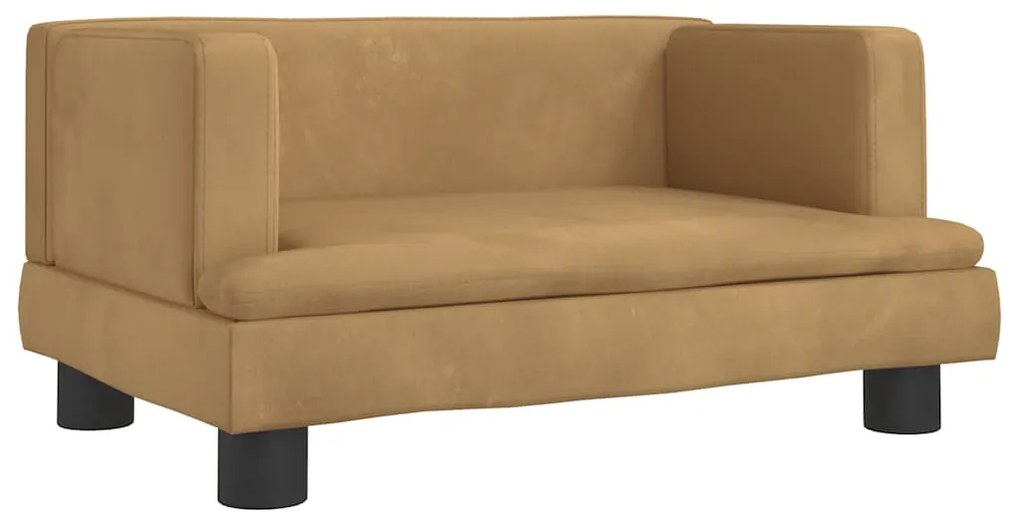 vidaXL Καναπές Παιδικός Καφέ 60 x 40 x 30 εκ. από Βελούδο