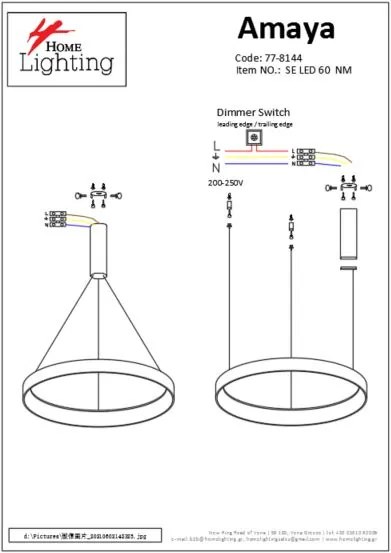 SE LED 60 AMAYA PENDANT NICKEL MAT Ε5