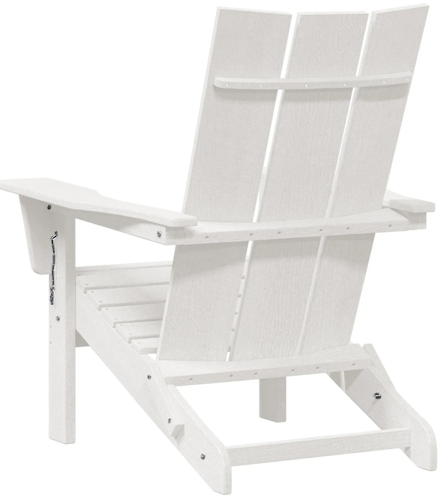 vidaXL Folding Adirondack Chair Λευκό 74.5x80.5x90 εκ. HDPE
