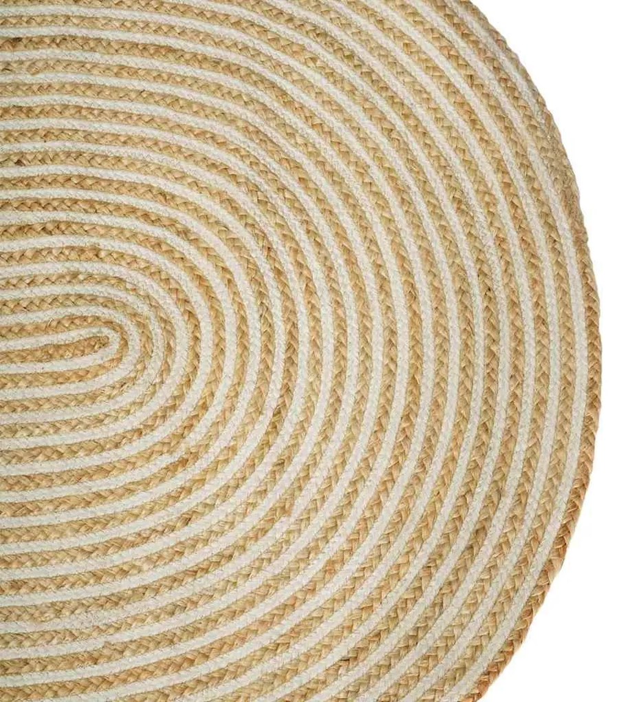 vidaXL Χαλί Φυσικό και Λευκό 100 x 152 εκ. Γιούτα