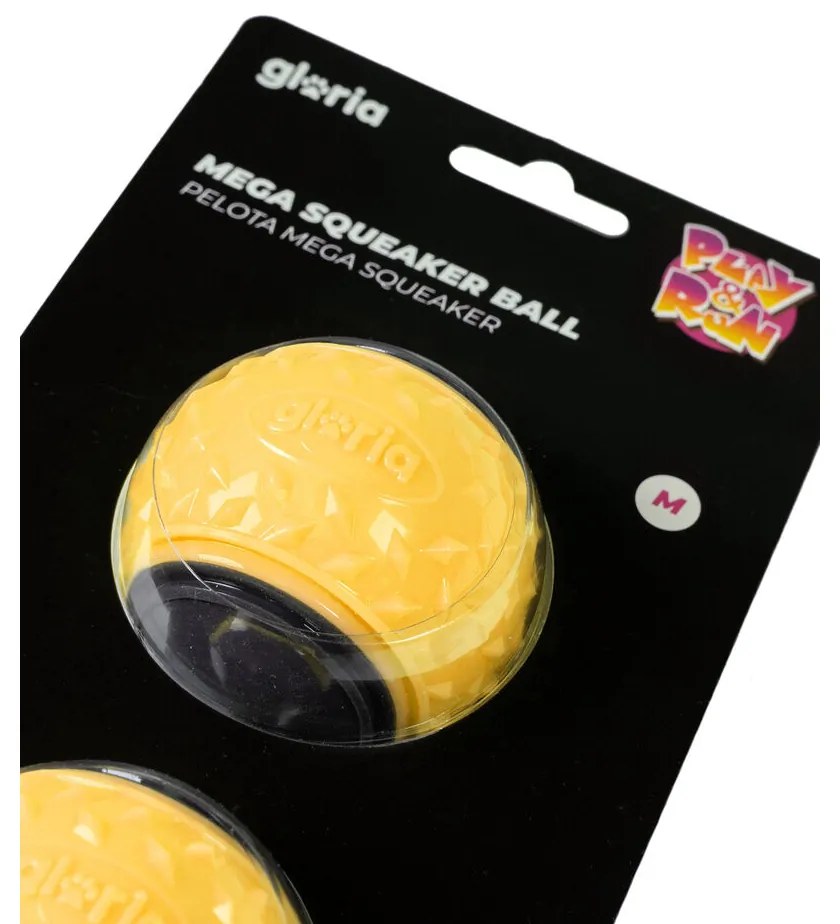 Μπάλα για τα Κατοικίδια ζώα Gloria PLAY AND RUN Κίτρινο TPR M 6,35 cm x2