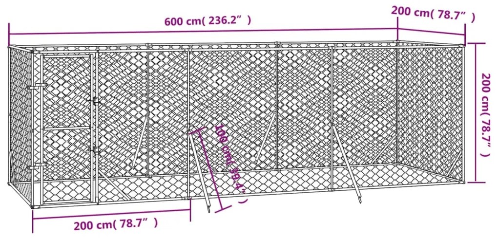 ΚΛΟΥΒΙ ΣΚΥΛΟΥ ΕΞΩΤΕΡ. ΧΩΡΟΥ ΑΣΗΜΙ 6X2X2 Μ. ΑΠΟ ΓΑΛΒΑΝ. ΑΤΣΑΛΙ 3190459