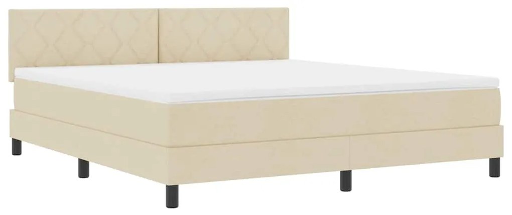 vidaXL Κρεβάτι box spring με στρώμα με στρώμα Κρεμ 180 x 200 cm ύφασμα