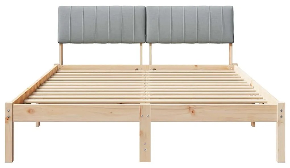 vidaXL Σκελετός Κρεβατιού Καφέ και ανοιχτό γκρι 140 x 190 cm