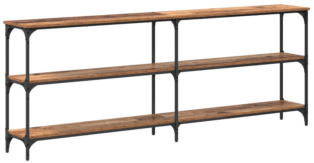 vidaXL Τραπέζι Κονσόλας με ράφι Παλιό Ξύλο 200 x 29 x 75 cm