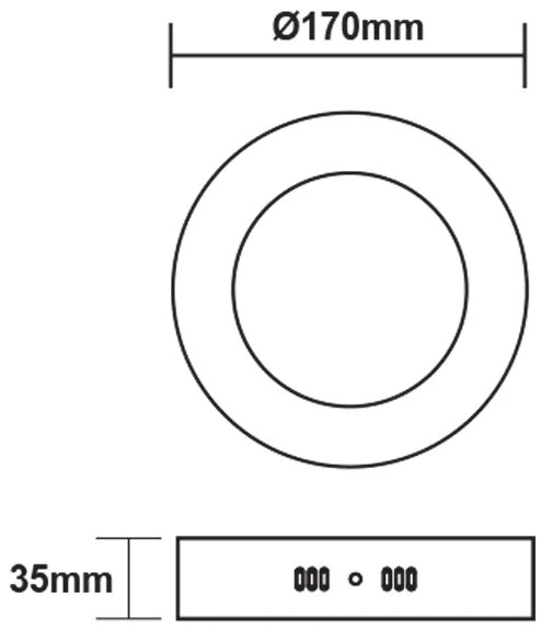 ΛΕΥΚΟ ΣΤΡΟΓΓΥΛΟ LED ΠΑΝΕΛ ΟΡΟΦΗΣ 12W 4000K 1100Lm Φ160mm 230V AC Ra80 - VEKO1240RW