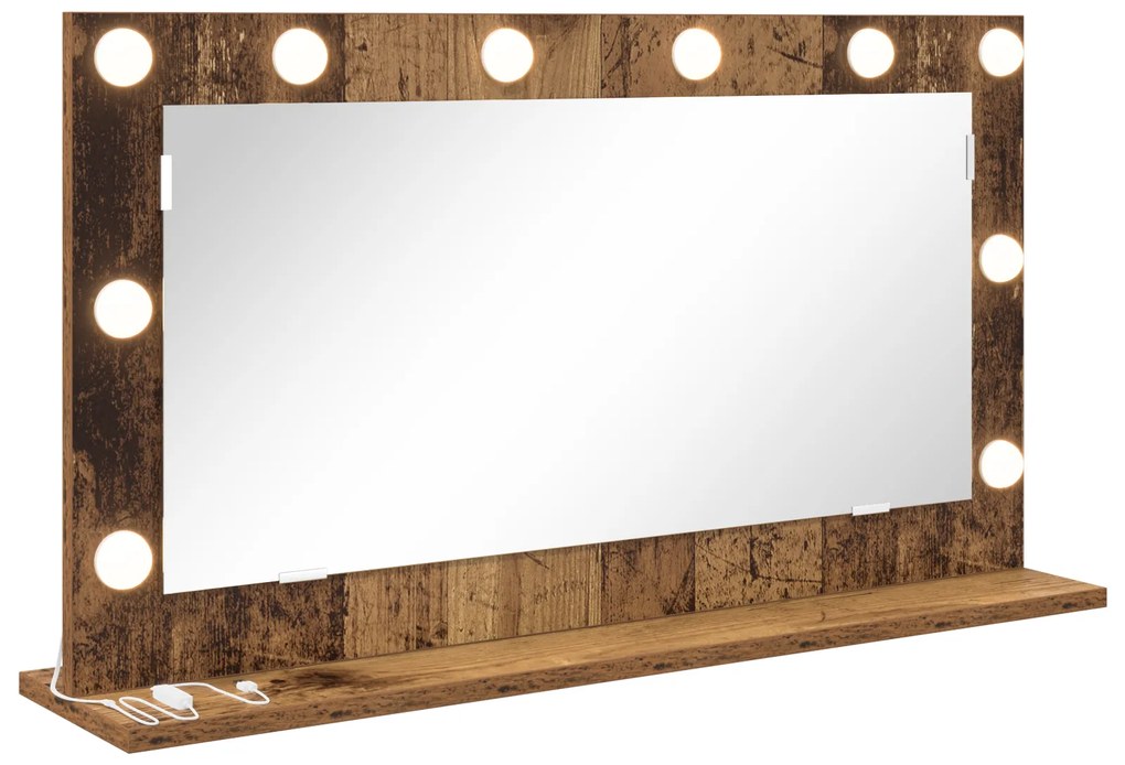 vidaXL Καθρέφτης Vanity  Παλιό ξύλο Ξύλο, Γυαλί 80 x 45 x 18 εκ.