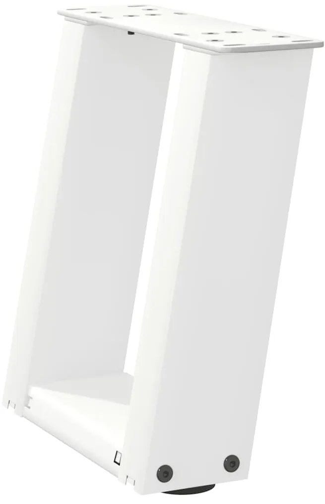 vidaXL Πόδια Τραπεζιού Σαλονιού σε Σχήμα U 2 τεμ. Λευκά 30x(30-31) εκ. Ατσάλι