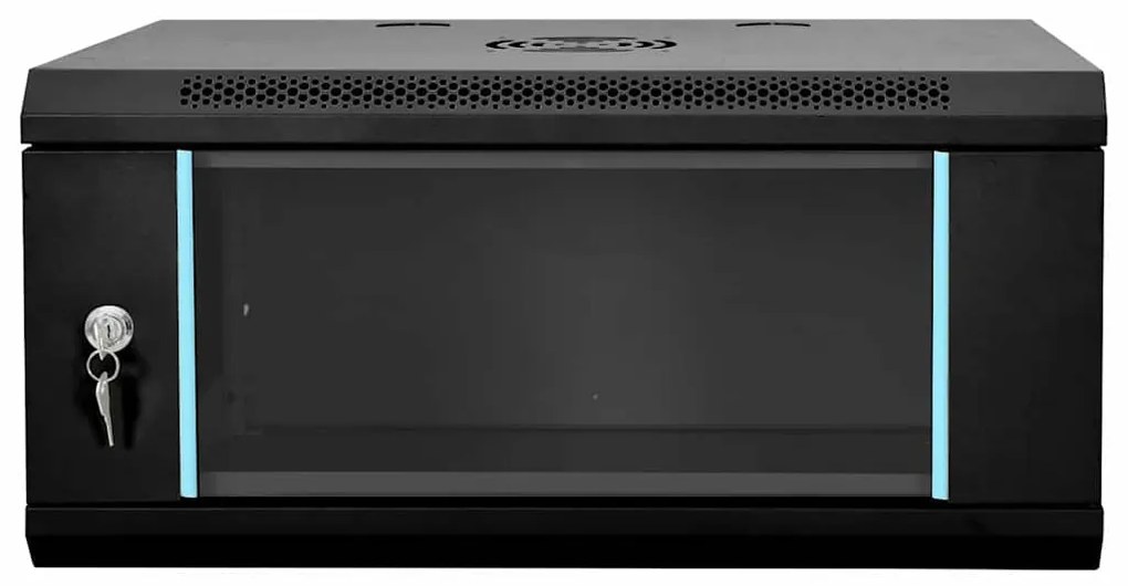 vidaXL Ντουλάπα δικτύου με αποθήκευση Μαύρο 60 x 35 x 28 εκ Ατσάλι