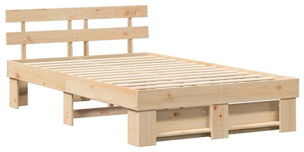 vidaXL Σκελετός Κρεβατιού Καφέ 140 x 190 cm Μασίφ ξύλο πεύκου