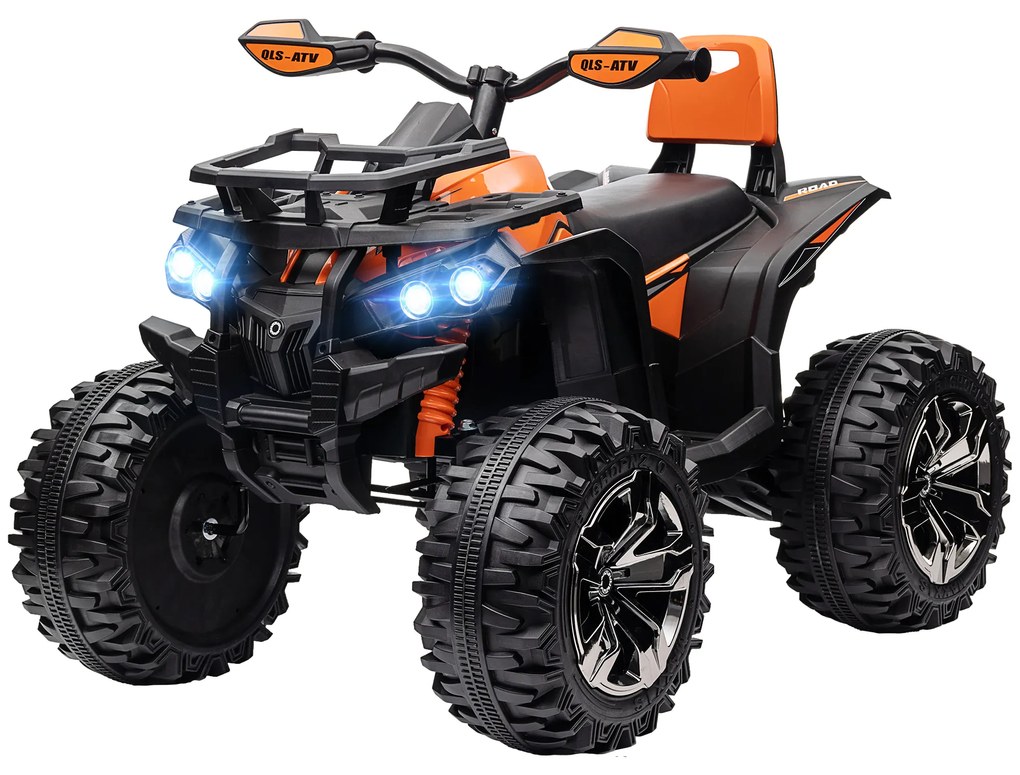 HOMCOM 12V Όχημα για παιδιά με λειτουργία εμπρός, όπισθεν, MP3 player, προβολείς, 3-8 km/h, 3-5 ετών, Πορτοκαλί