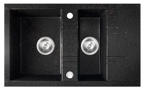 FERRO DRGM3/48/79HA Νεροχύτης Κουζίνας Γραφίτη Λαμπερό 79x48cm