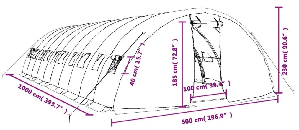 ΘΕΡΜΟΚΗΠΙΟ ΜΕ ΑΤΣΑΛΙΝΟ ΠΛΑΙΣΙΟ ΛΕΥΚΟ 50 Μ² 10 X 5 X 2,3 Μ. 3188097