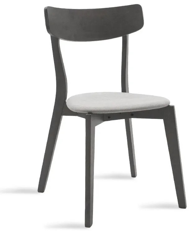 Καρέκλα Toto γκρι ύφασμα-rubberwood ανθρακί πόδι 2αδα 45x48x78 εκ.