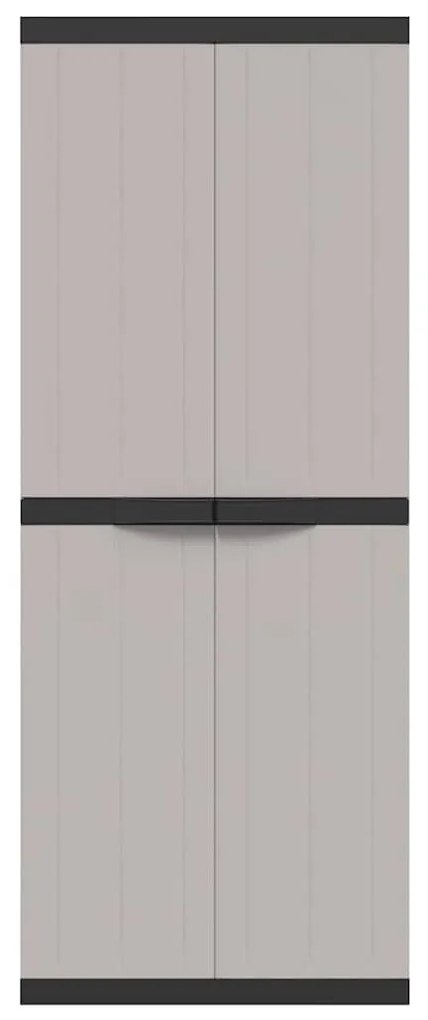 vidaXL Ντουλάπι Αποθ. Εξ. Χώρου Γκρι/Μαύρο 65x37x165εκ. Πολυπροπυλένιο