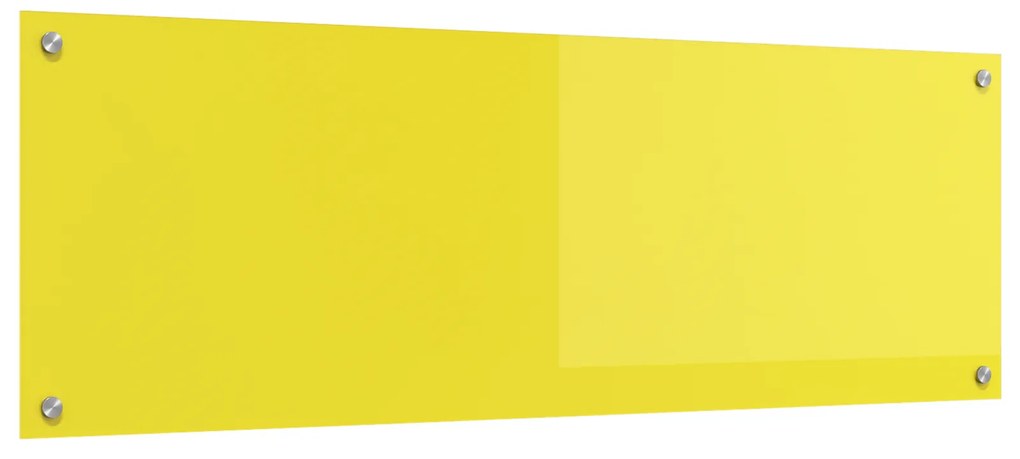vidaXL Πίσω Τοίχος Κουζίνας Κίτρινος 120x40x0,6 εκ Γυαλί Ανοξείδωτο