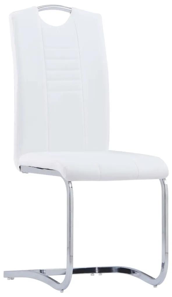 Καρέκλες Τραπεζαρίας «Πρόβολος» 2 τεμ. Λευκές Συνθετικό Δέρμα - Λευκό