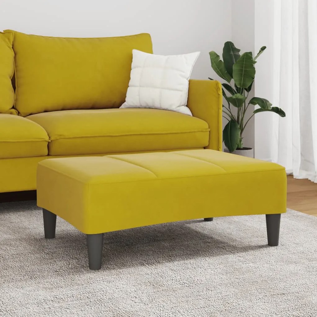 vidaXL Σκαμπό/Υποπόδιο Κίτρινο 77x55x31 εκ. Βελούδινο