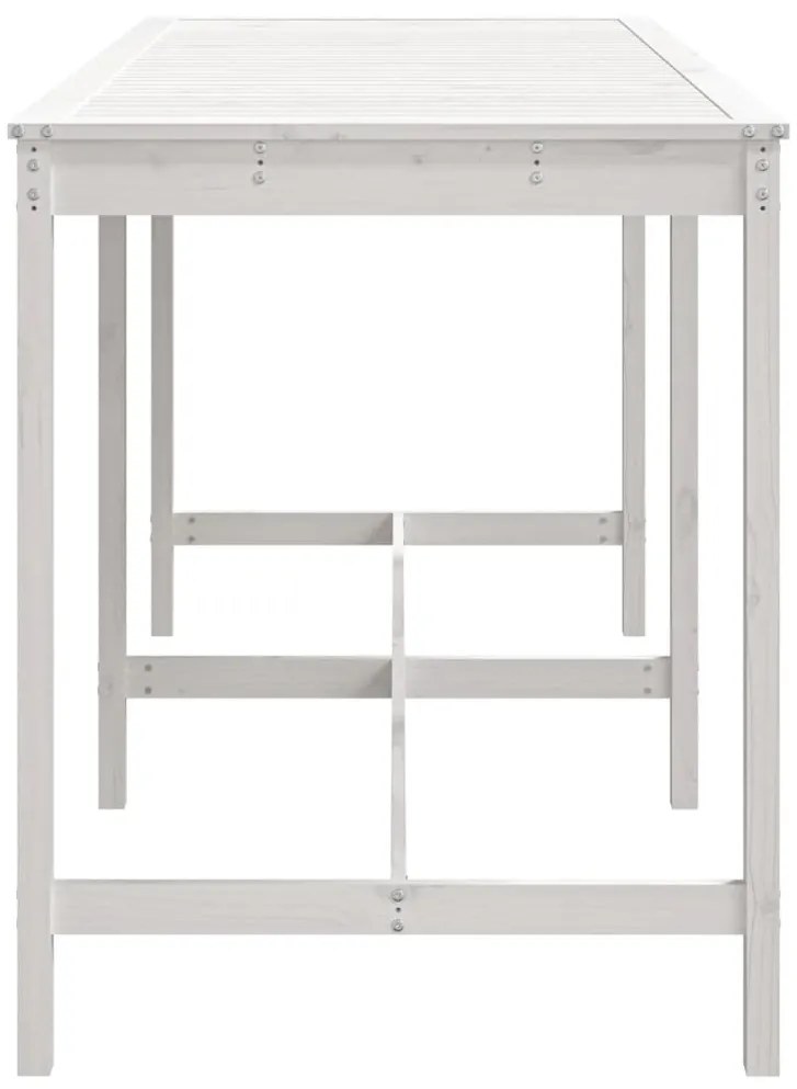 vidaXL Τραπέζι Κήπου Λευκό 203,5 x 90 x 110 εκ. από Μασίφ Ξύλο Πεύκου