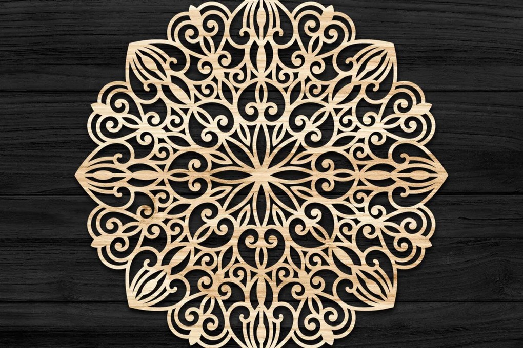 Intra απο ξύλο plywood 3mm-4mm πάχος Τρισδιάστατη Mandala Δίασταση 30x30 cm INTRAFABR-74285559
