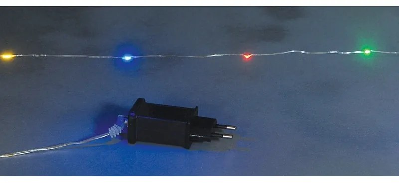 Lianos Σειρά 200 Mini LED Πολύχρωμα 20m IP20 Σταθερό Με Ασημί Σύρμα 60203