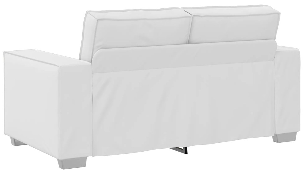 vidaXL Καναπές Loveseat 160 εκ με μαξιλάρι Λευκό Τεχνητό δέρμα