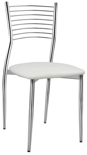 Καρέκλα ELVIRA Μεταλλική με Κάθισμα Λευκό PU 40X44X83εκ. 6αδα 40x44x83 εκ.