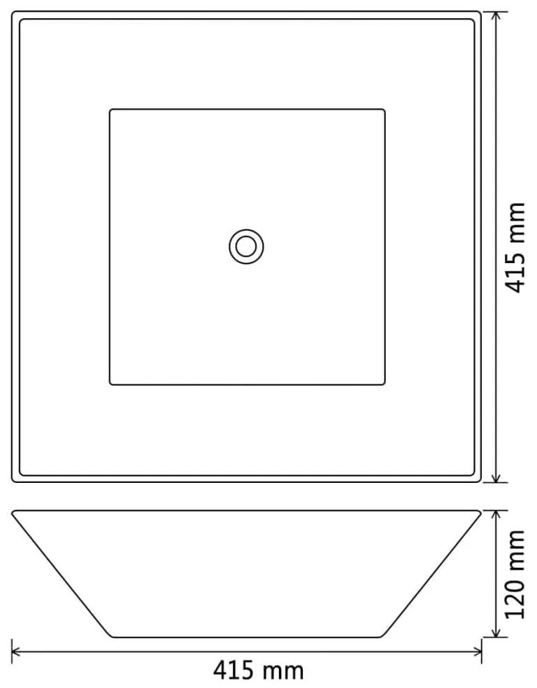 Νιπτήρας Τετράγωνος Μαύρος 41,5 x 41,5 x 12 εκ. Κεραμικός - Μαύρο