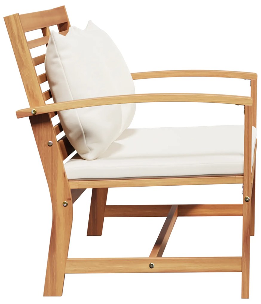 vidaXL Παγκάκι κήπου Φυσικό 110 x 64 x 76.5 εκ Μασίφ ξύλο teak