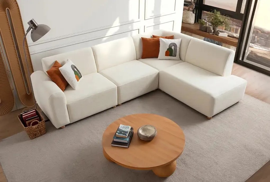 Corner Sofa S-Loft Right - White White