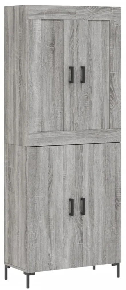 vidaXL Ντουλάπι Γκρι Sonoma 69,5 x 34 x 180 εκ. Επεξεργασμένο Ξύλο