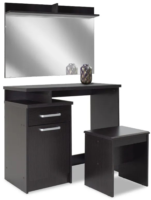 Intrahome Τουαλέτα κρεβατοκάμαρας OLYMPUS Intrahome με καθρέπτη και σκαμπό χρώμα wenge | SKU: INTRAPA-234111151