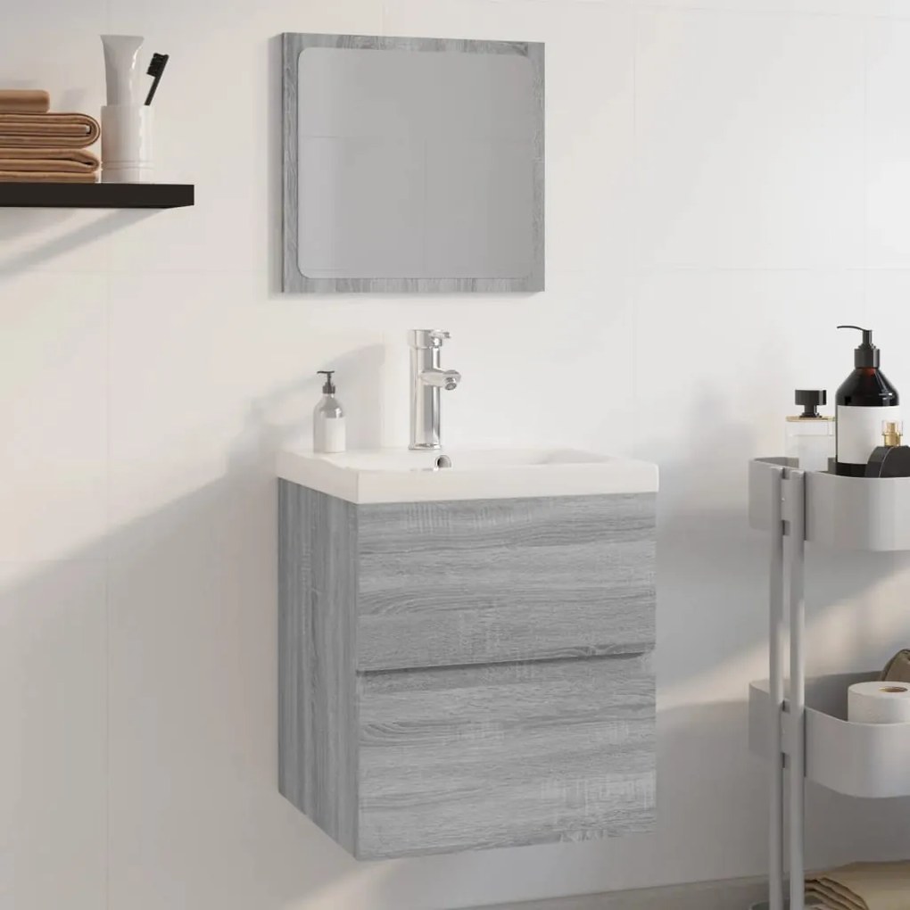 vidaXL Σετ Επίπλων Μπάνιου Γκρι Sonoma Επεξεργασμένο Ξύλο