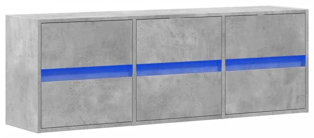 Έπιπλο Τηλεόρασης με LED Γκρι Σκυροδέματος 130x31x45 εκ. - Γκρι