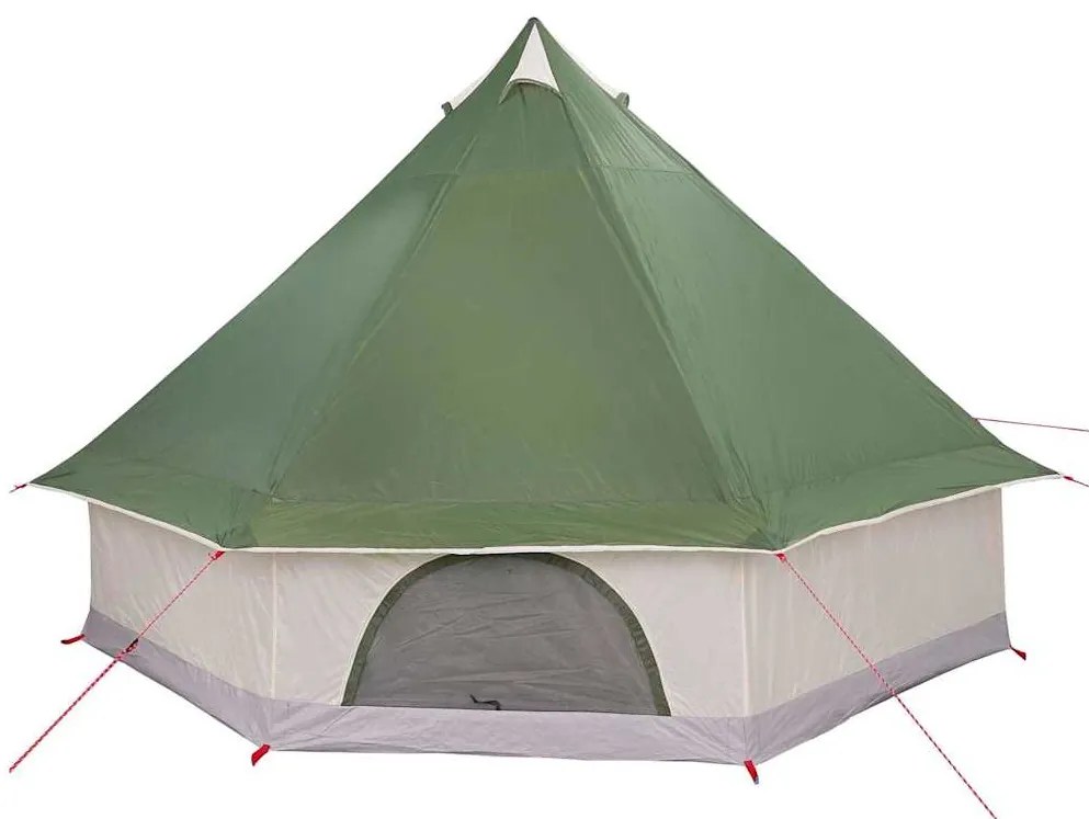 vidaXL Οικογενειακή Σκηνή Τίπι Πράσινο και μπεζ 400 x 346 x 250 εκ.