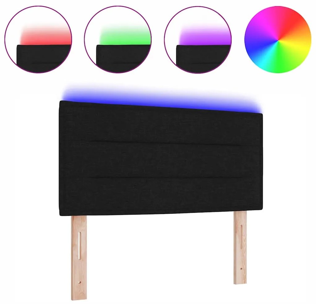 vidaXL LED κεφαλάρι με φώτα λωρίδας LED Μαύρο 100 cm Πολυεστέρας