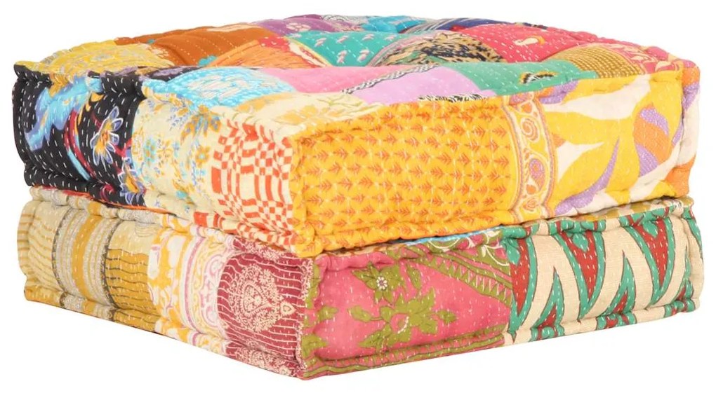vidaXL Πουφ Patchwork 60 x 70 x 36 εκ. Υφασμάτινο