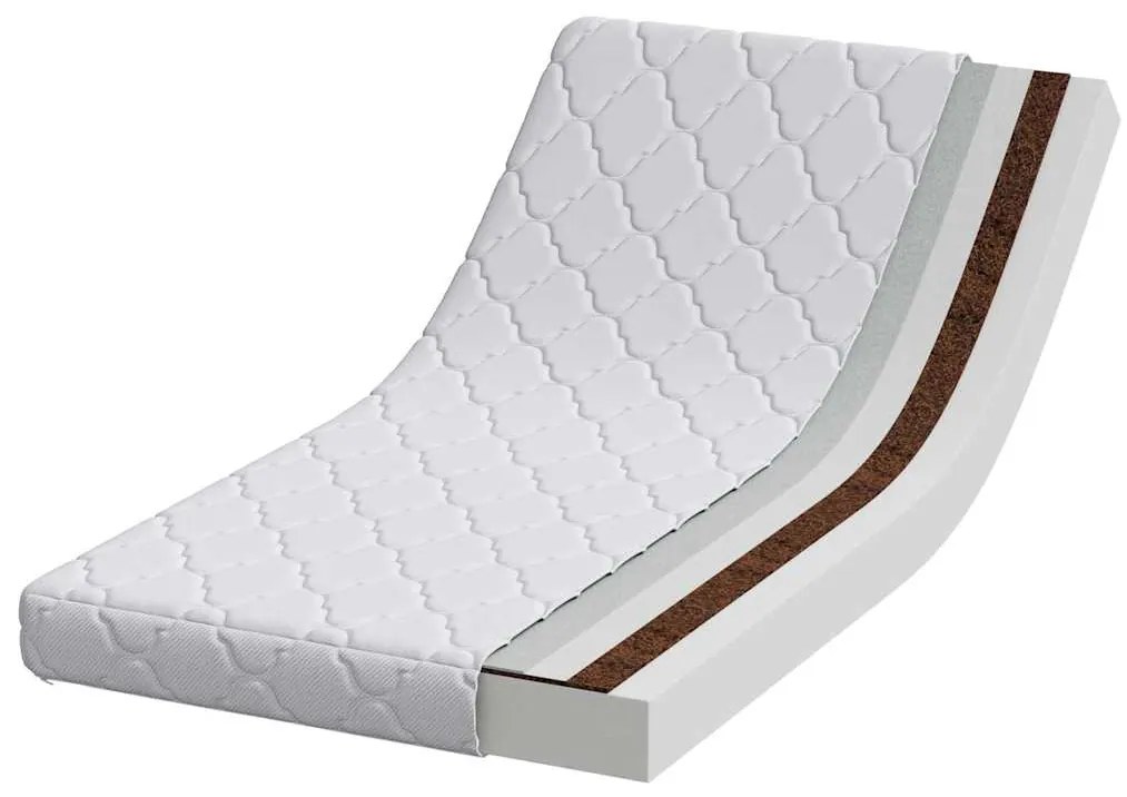 vidaXL Στρώμα με Επίστρωμα Καρύδας Λευκό 120 x 60 cm PU Αφρός