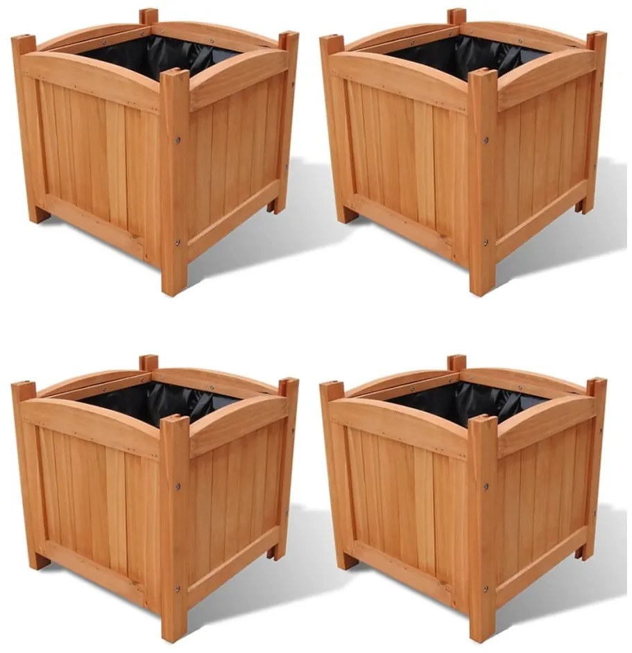 vidaXL Γλάστρες Υπερυψωμένες 4 τεμ. 30 x 30 x 30 εκ.