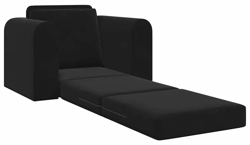 vidaXL Καθίσμα Σαλονιού Κρεβάτι 2-in-1 Μαύρο 98x71x83 εκ. Βελούδο
