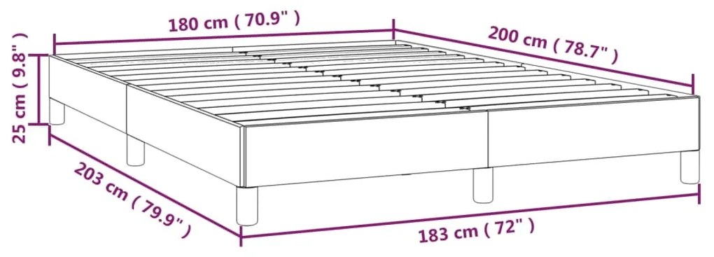 Σκελετός Κρεβατιού Χωρίς Στρώμα Μπλε 180x200 εκ.Υφασμάτινο - Μπλε