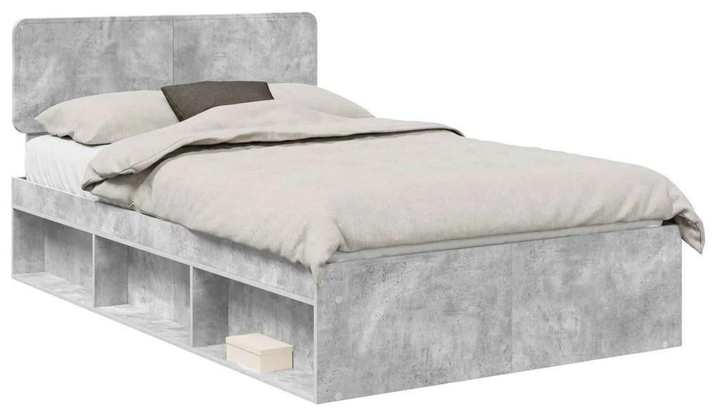 vidaXL Σκελετός Κρεβατιού Σκυρόδεμα 120 x 190 cm Στερεά ξυλεία πεύκου