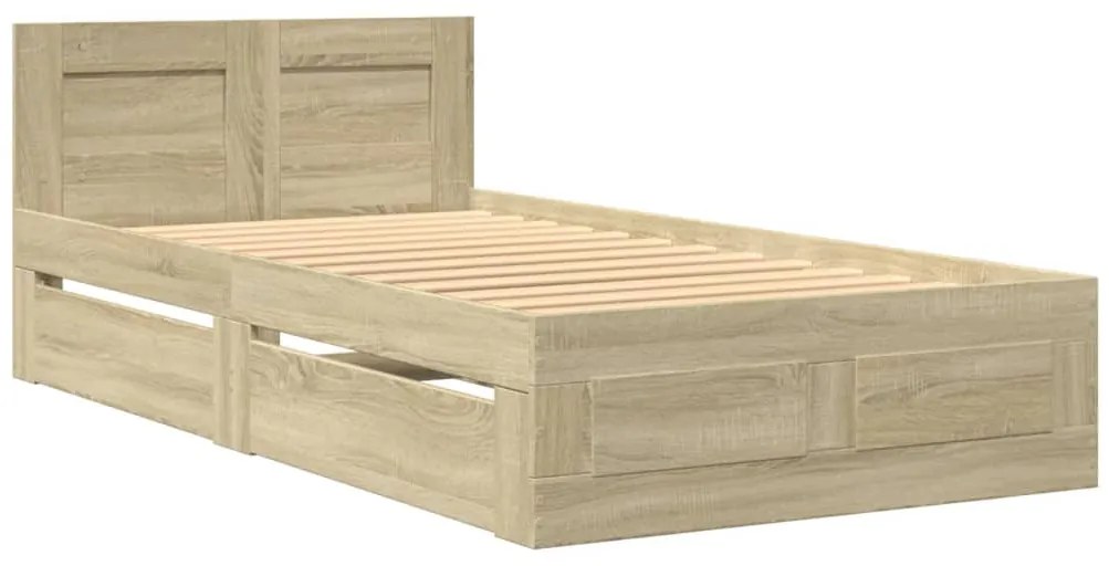vidaXL Πλαίσιο Κρεβατιού με Κεφαλάρι Sonoma Δρυς 100x200εκ. Επεξ. Ξύλο