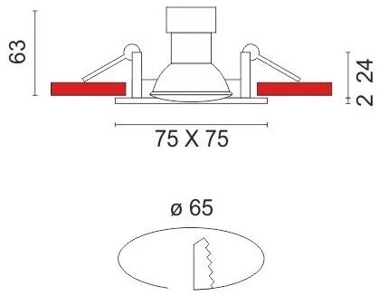 Χωνευτό σποτ οροφής 565 Square-Ασημί