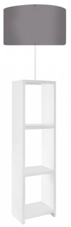 Φωτιστικό Δαπέδου Launo 208903 38x38x150cm White-Grey Megapap Mdf,Fabric,Pvc