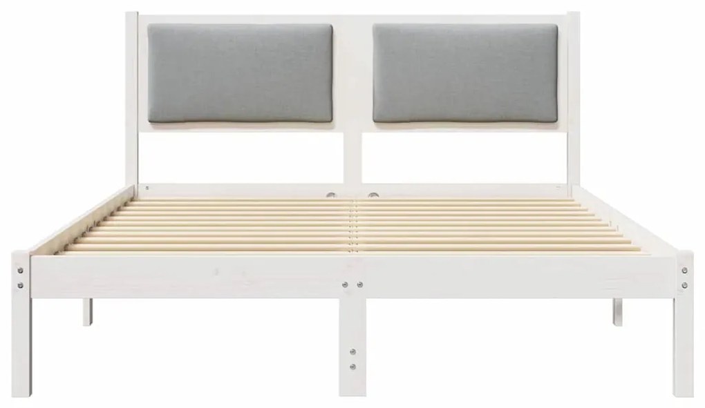 vidaXL Σκελετός Κρεβατιού με κεφαλάρι Ανοιχτό γκρι 150 x 200 cm